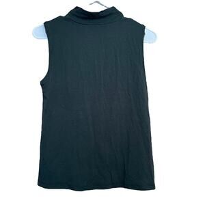 Eileen Fisher Forest Green Tencel‎ Silky Mock Neck Stretchy Sleeveless Top XXS